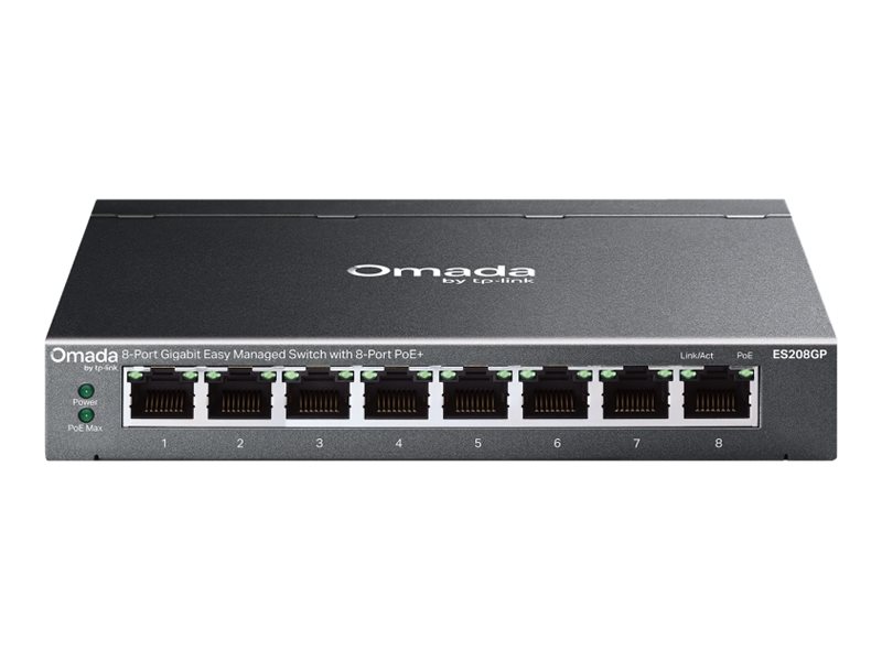 TP-Link ES208GP Omada 8-Port Gigabit Easy Managed Switch with 8-Port PoE+ - TP-LINK