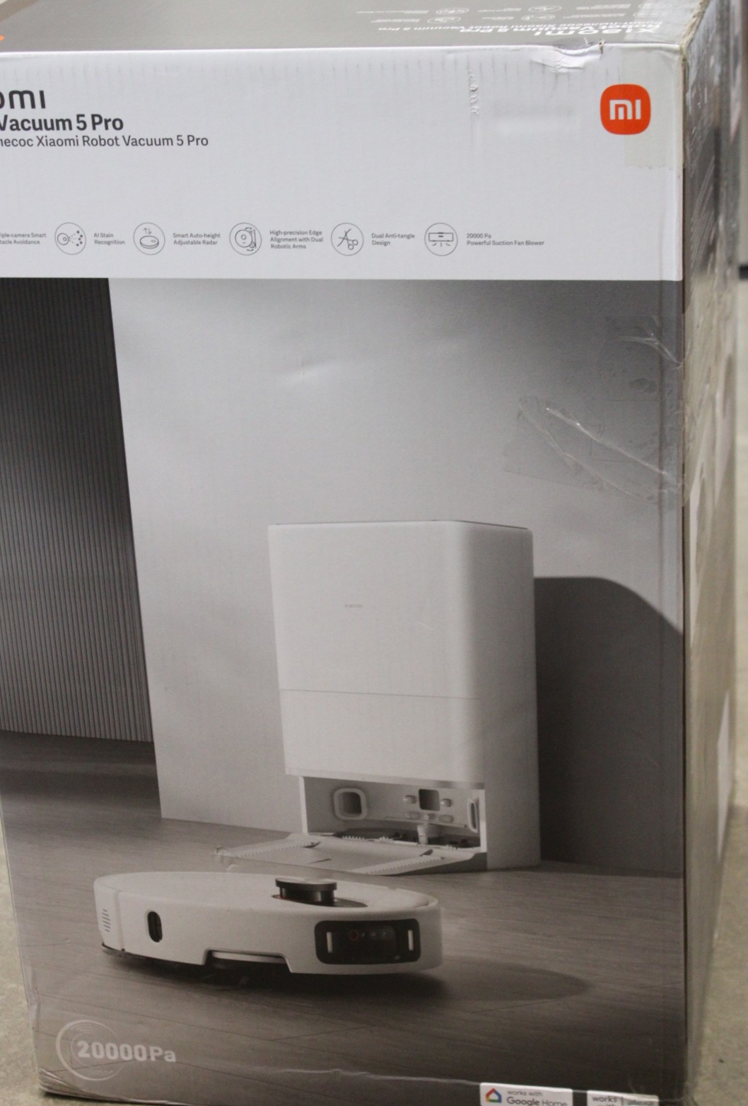 SALE OUT. Xiaomi Robot Vacuum 5 Pro EU - Wet&Dry - 5200 mAh - 20000 Pa - White - DAMAGED PACKAGING - 24 month(s)