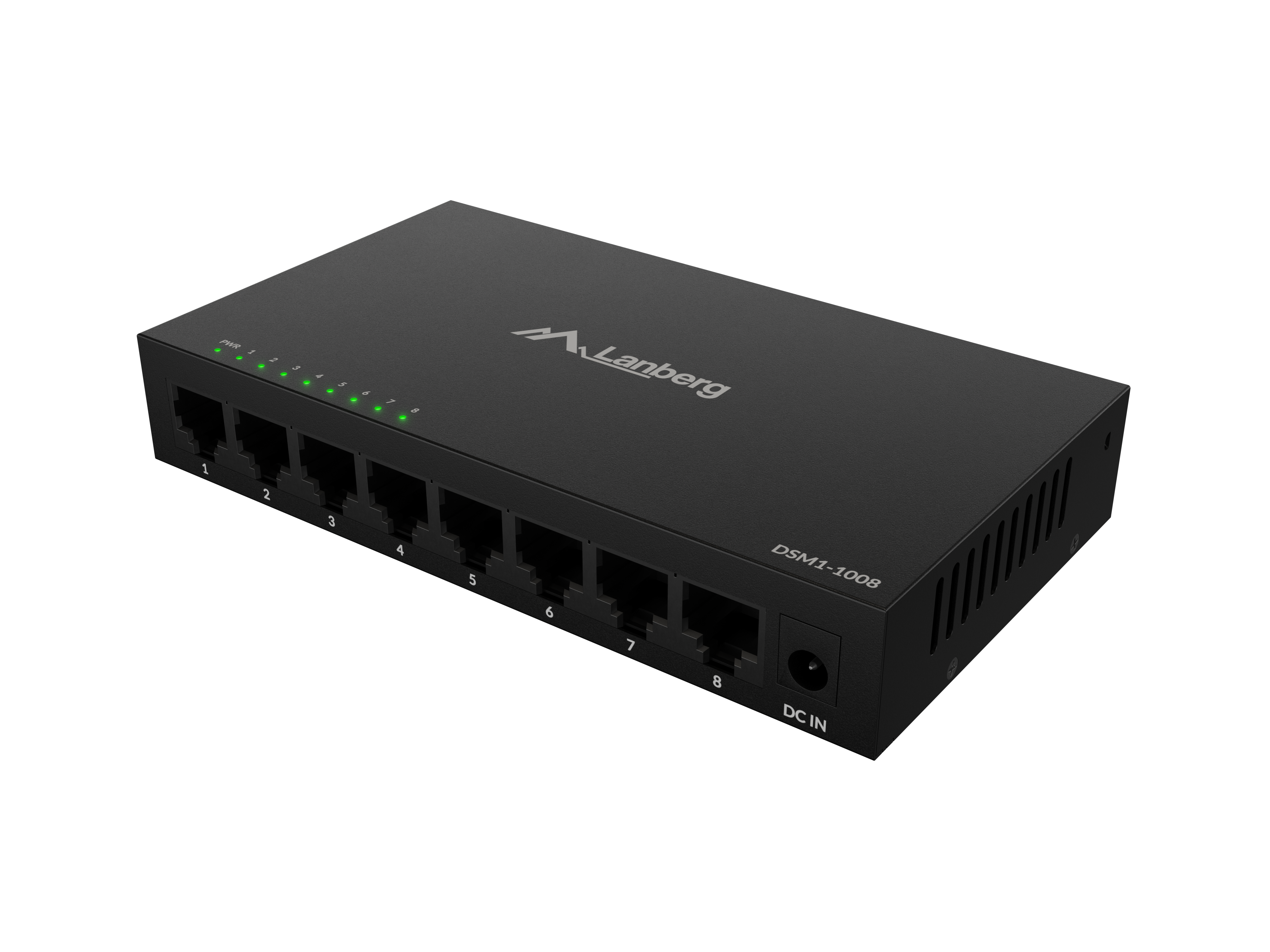 Lanberg - Switch 8x1GB/s Unmanagment Gigabit Ethernet Desktop 12V metal case - DSM1-1008