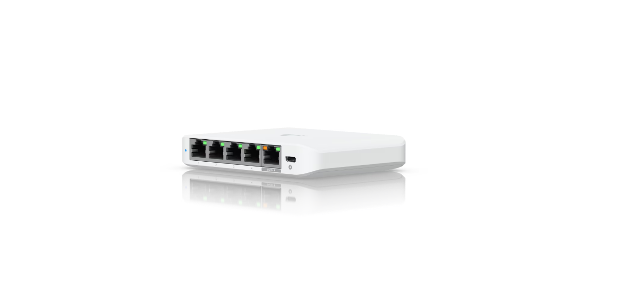 Ubiquiti - Flex Mini 2.5G - Flex Mini 2.5G Compact, 5-port 2.5G switch - Desktop - Managed L2+