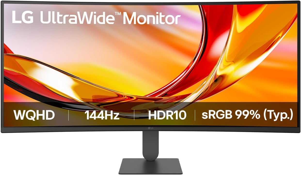 LG - 34U620B-B UltraWide - 34 " - VA - WQHD - 21:9 - 144 Hz - 5 ms - 3440 x 1440 pixels - 300 cd/m² - HDMI ports quantity 2