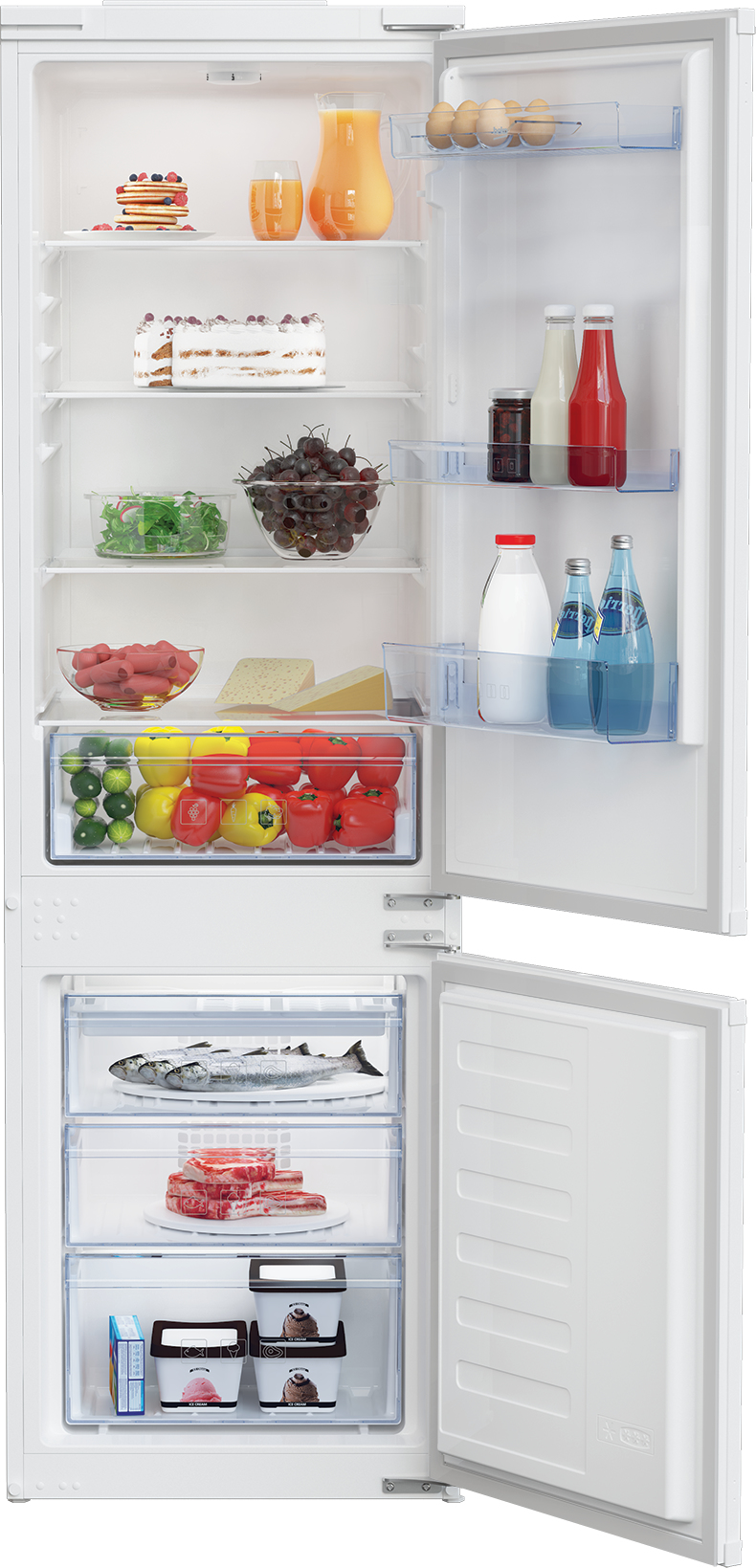 BEKO Built-in Refrigerator BCSA285K4SN, Height 177.5 cm, Energy class E, Inverter motor
