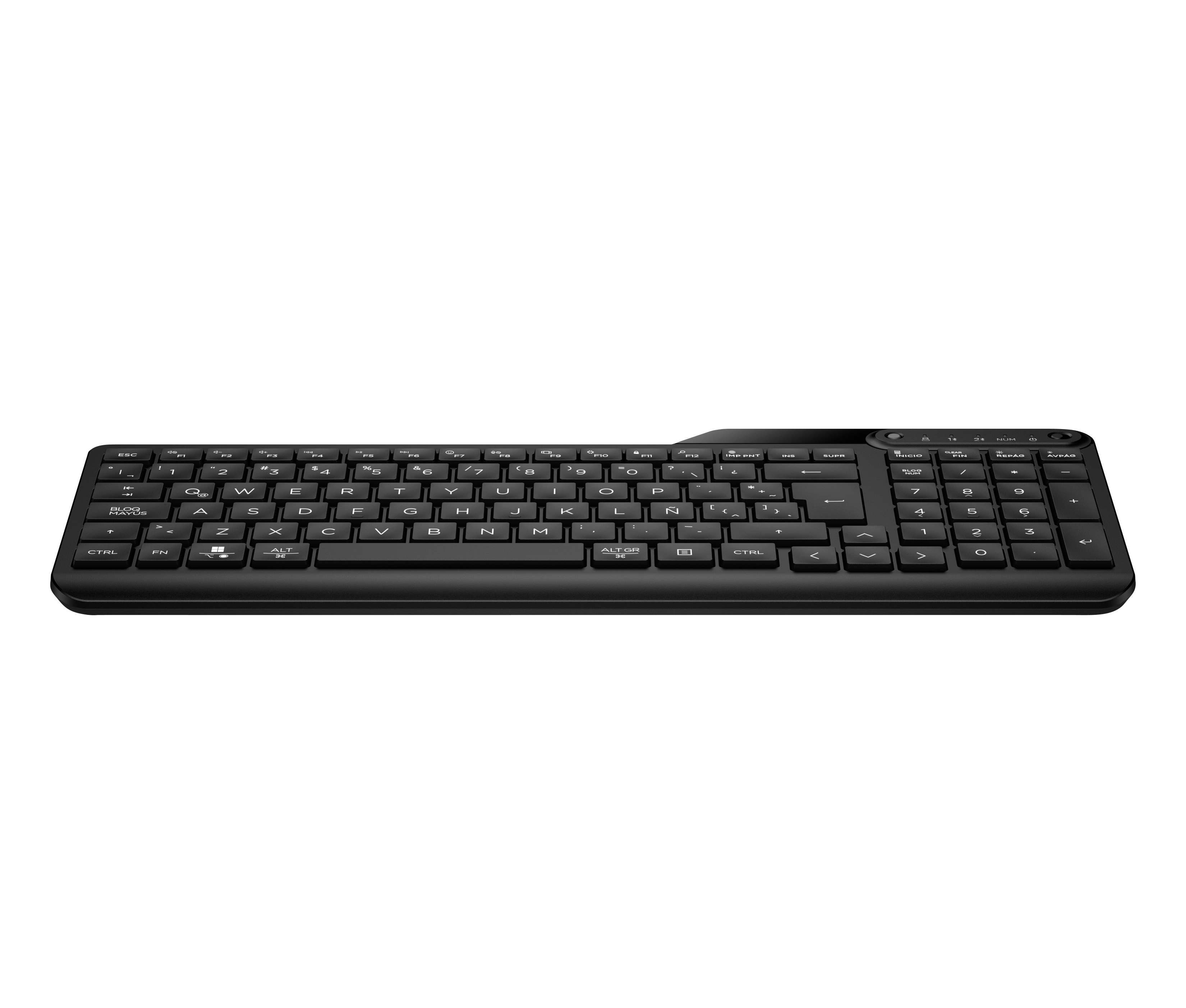 HP 475 Wireless Silent Keyboard - Dual-Mode, Spill-resistant, Sanitizable, Programmable - Black - US ENG