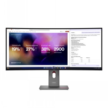 Lenovo - ThinkVision P40WD-40 - 39.7 " - IPS - WUHD - 21:9 - 120 Hz - 4ms GtG (Extreme mode) / 6ms GtG (Typical mode) ms - 5120 x 2160 pixels - 400 cd/m² - HDMI ports quantity 1 - Eclipse Black