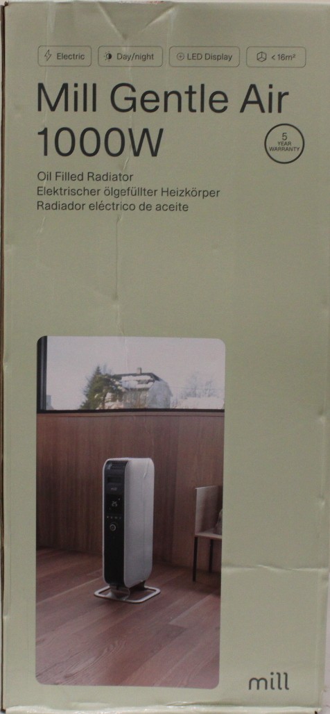 SALE OUT. Mill oil 1000W, Heat boost technology – highly efficient heaters, increased heat distribution - Mill - Heater - AB-H1000DN - Oil Filled Radiator - 1000 W - Number of power levels 3 - Suitable for rooms up to 12-16 m³ - White - DAMAGED PACKAGING