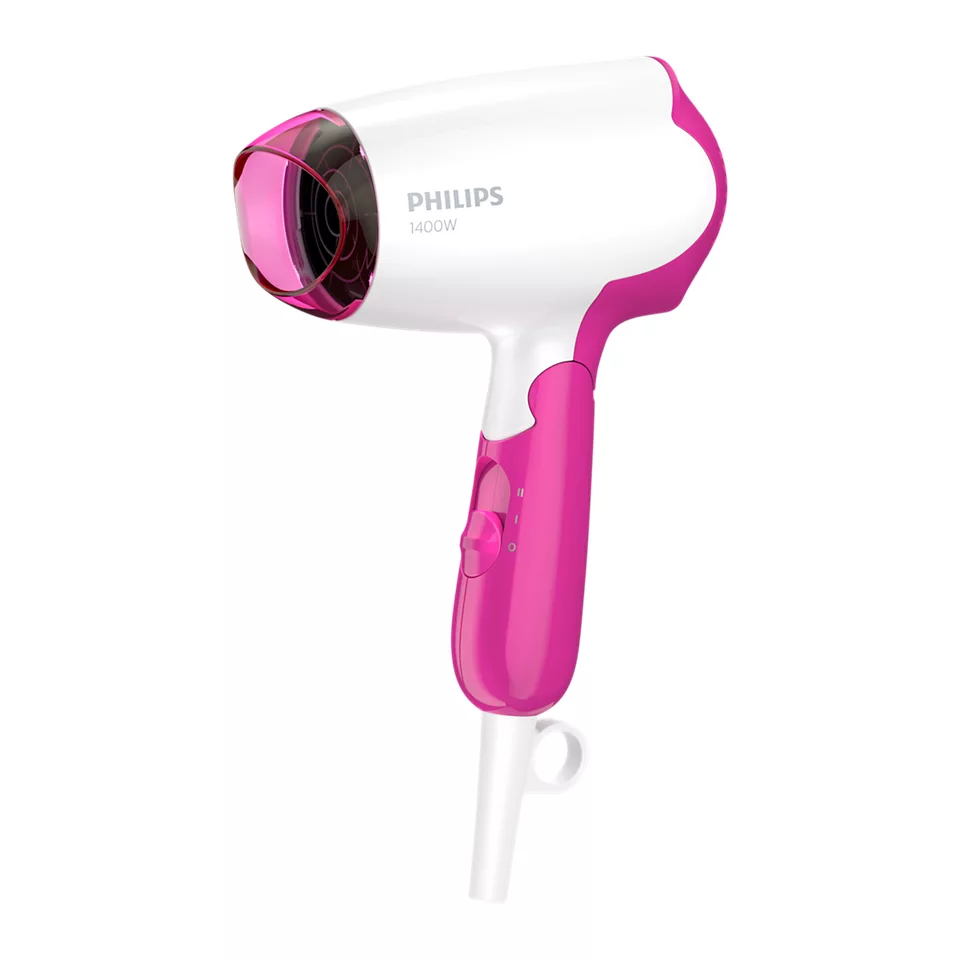Philips - Hair Dryer - BHD003/00 - 1400 W - Number of temperature settings 2 - White/Pink