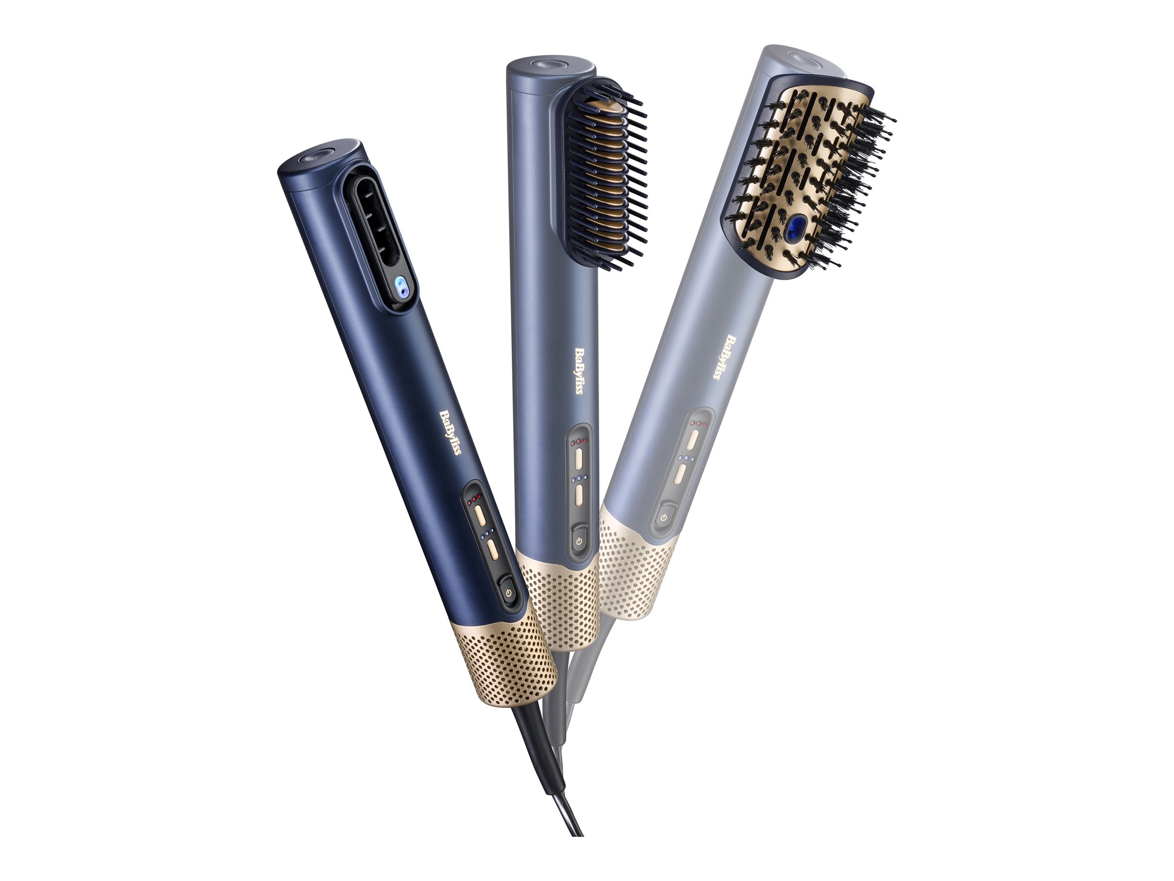 BABYLISS - Hair styling comb - AS6550E - Ion conditioning - Number of heating levels 3 - 1500 W - Blue/Gold