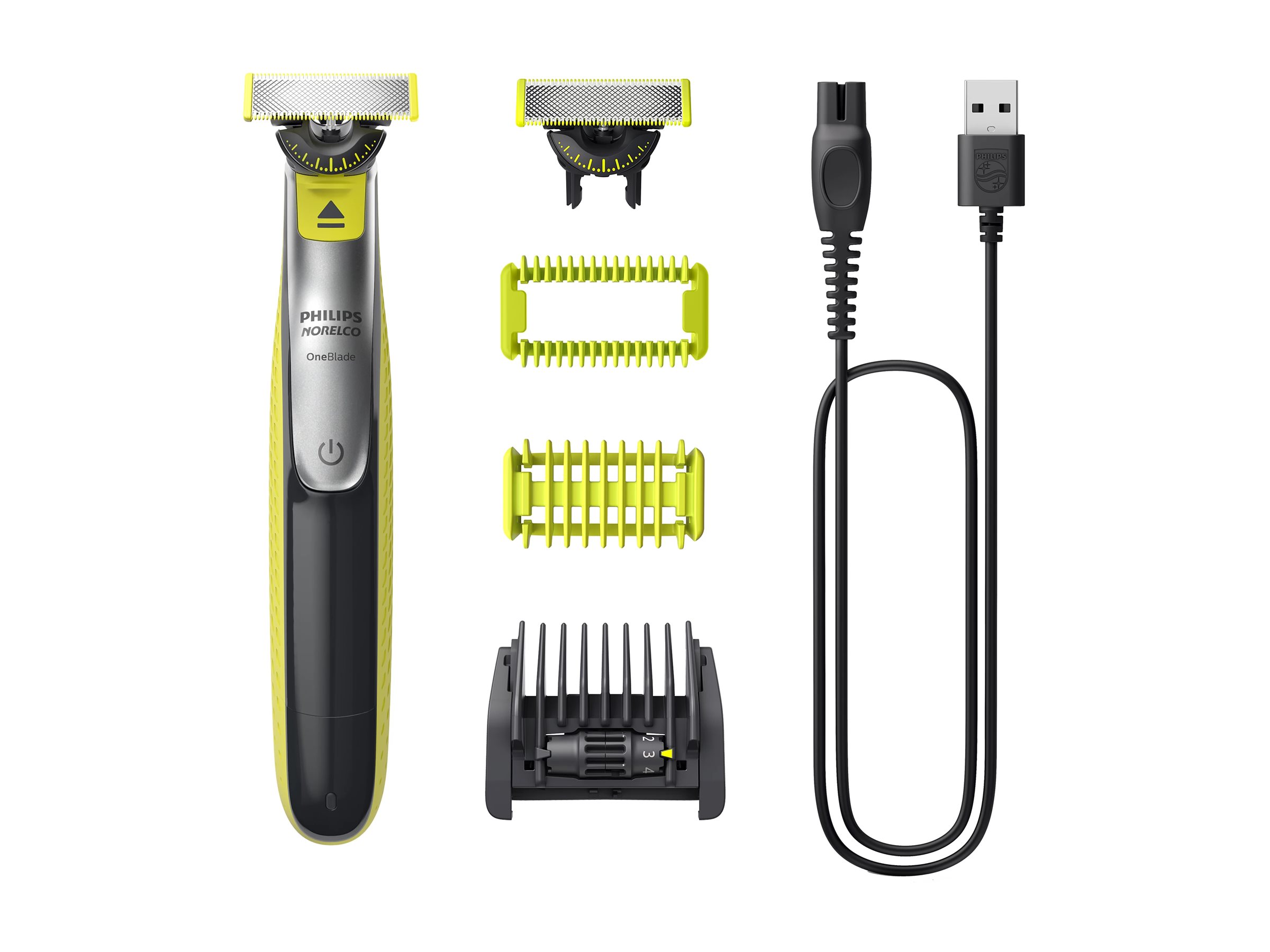 Philips - Shaver - QP2834/23 OneBlade 360 - Cordless - Wet & Dry - Lime green/Charcoal grey