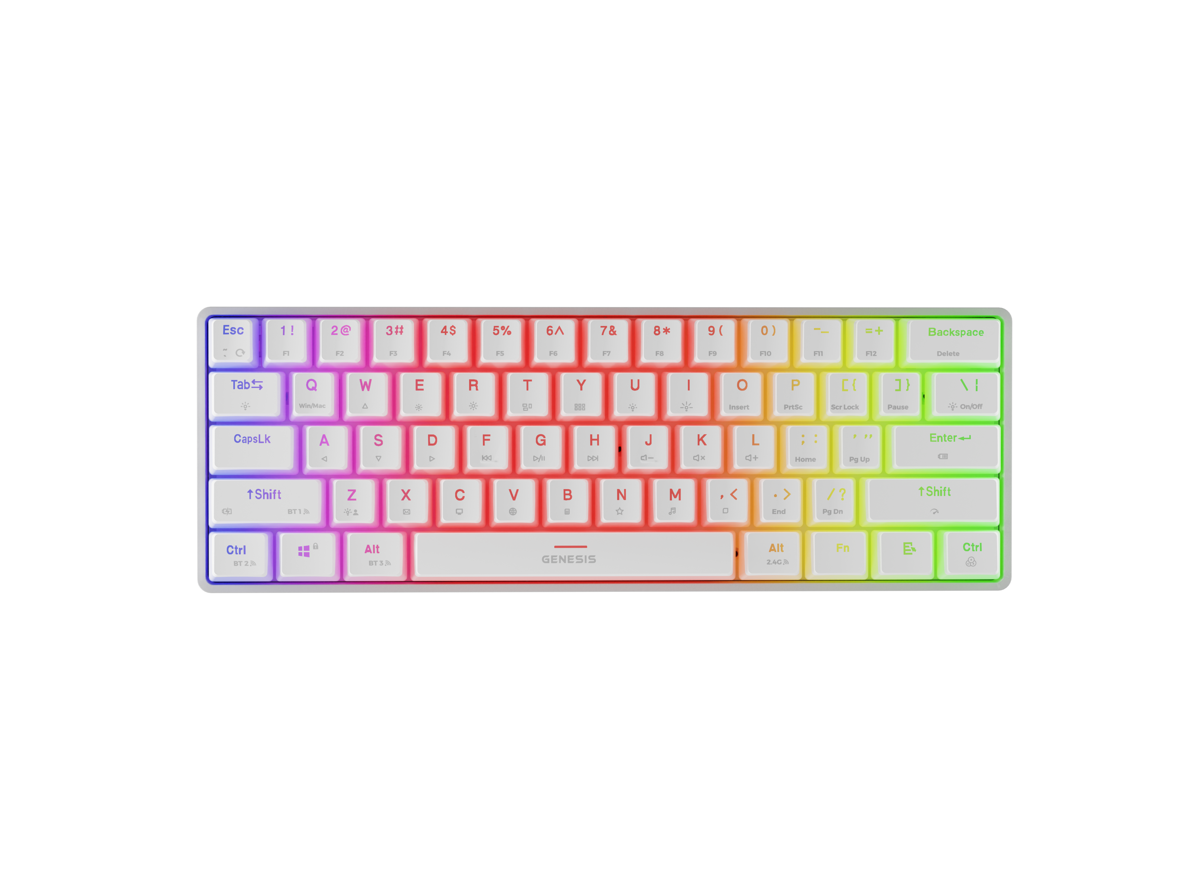 Genesis - THOR 660 G2 - Gaming keyboard - Wireless/Wired - US - Tactile - White
