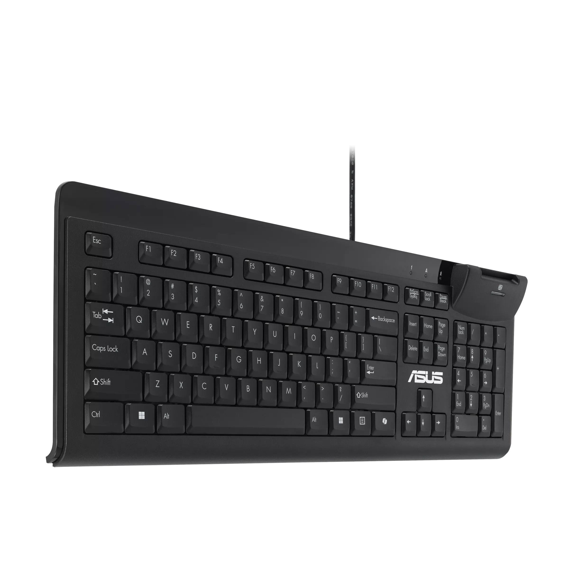 Asus KU100 - Smart Card Keyboard - Wired - US - Black