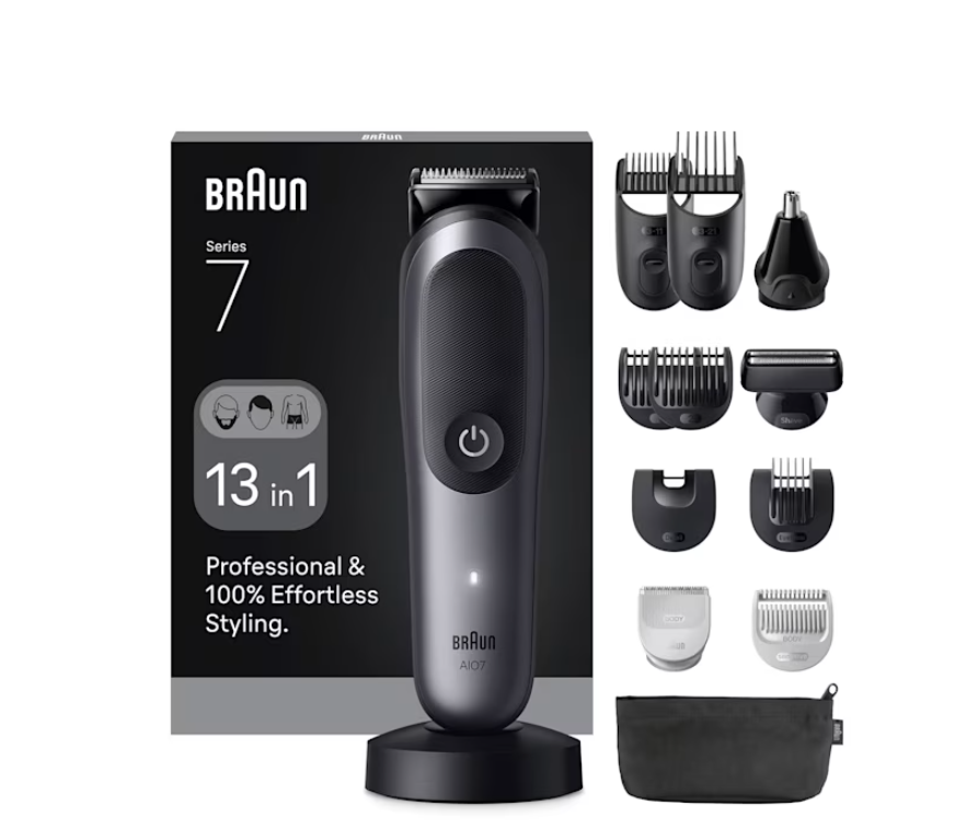 Braun 13in1 Grooming Kit - All-in-One Series 7 AIO7560 - Cordless - Number of length steps 14 - Black/Grey