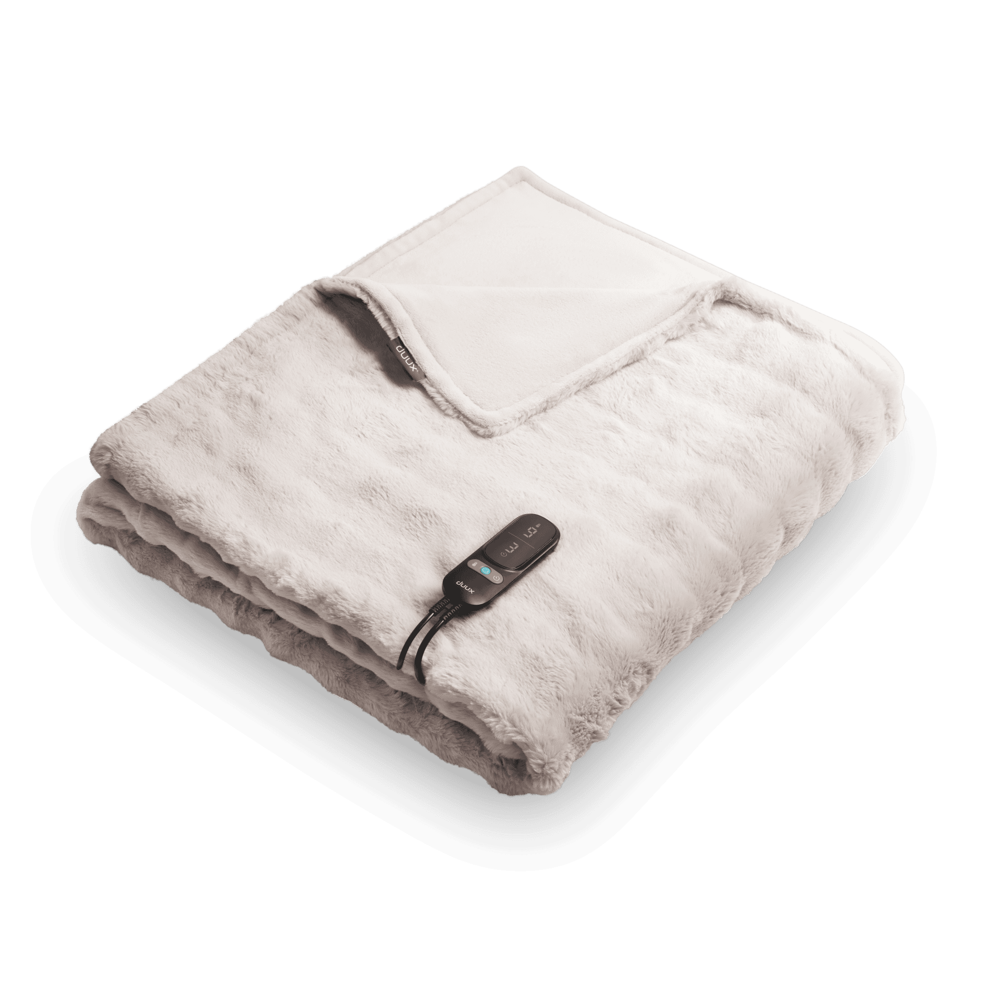 Duux Yentl Heated Overblanket, 200 x 200 cm - DXOB12 - Number of heating levels 9 - Number of persons 1 - Washable - Remote control - Premium faux fur - 200 W - Bubble Gray