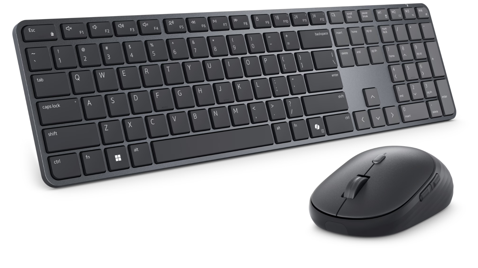 Dell Pro 7 Slim Keyboard and Mouse - KM726 - Keyboard and Mouse Set - Wireless - Mouse included - US International - Bluetooth - Black