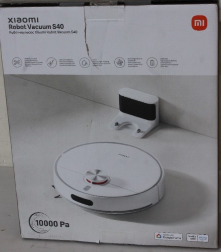 SALE OUT. Xiaomi Robot Vacuum S40 EU - Xiaomi Robot Vacuum S40 EU - Wet&Dry - 5200 mAh - Dust capacity 0.52 L - 10000 Pa - White - DAMAGED PACKAGING - 24 month(s)