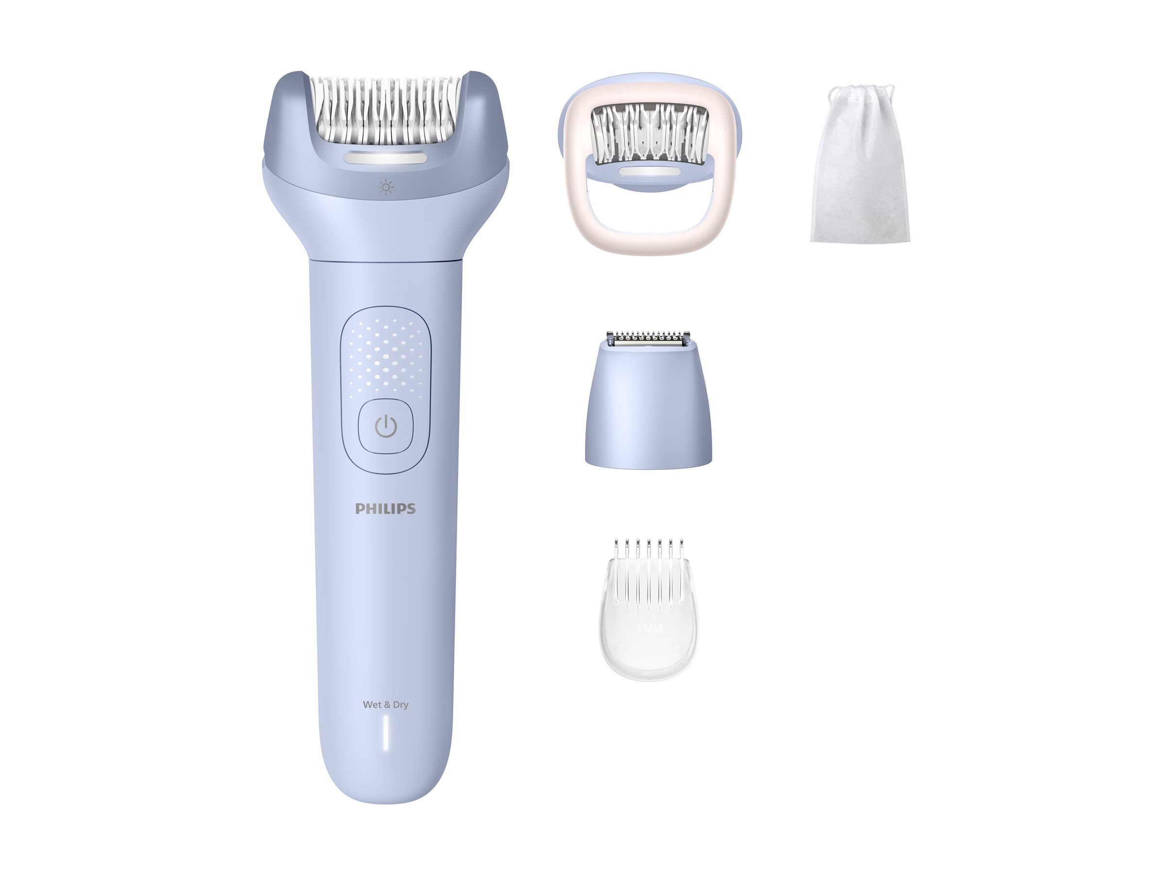 Philips Epilator - BRE711/00 Series 8000 - Operating time (max) 60 min - Number of power levels 2 - Wet & Dry - Blue