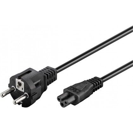 Goobay - Power supply cord (safety plug) - 93586 - Black Safety plug (type F, CEE 7/7) - Device socket C5