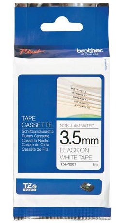 BROTHER TZEN201 3.5mm BLACK ON WHITE NON