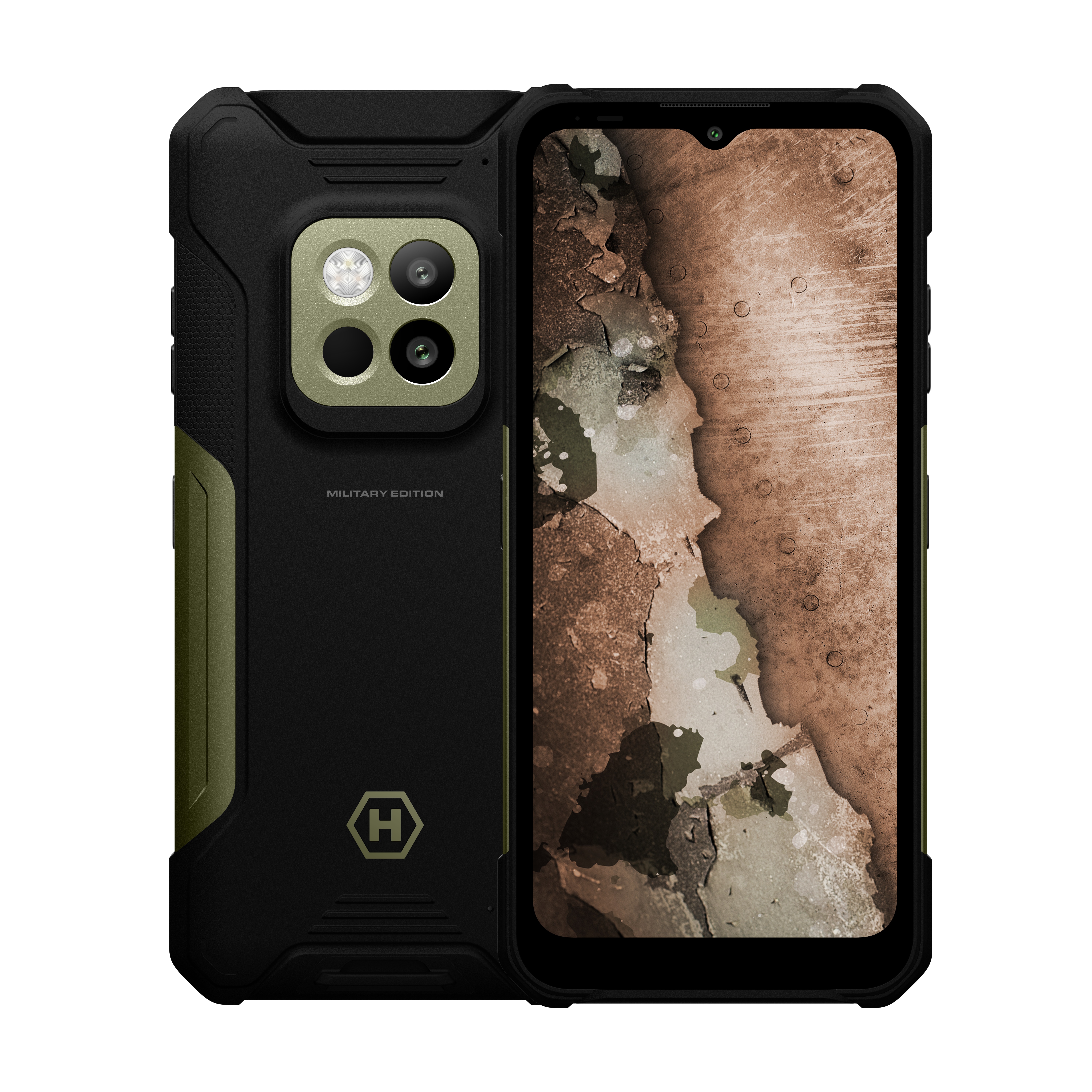 Hammer - Construction - 2 Thermal 5G Military Edition - Green - 6.58 " - IPS - 1080 x 2408 pixels - Mediatek - Dimensity 6300 - Internal RAM 8 GB - 256 GB - microSD - Dual SIM - Nano SIM + eSIM - 3G - 4G - 5G - Main camera resolution 108 MP - Secondary ca