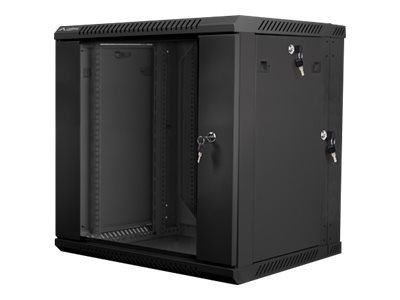 Lanberg - Rack cabinet 19" double-section wall-mount 12U/600x600 (flat pack) - WF02-6612-10B - Black