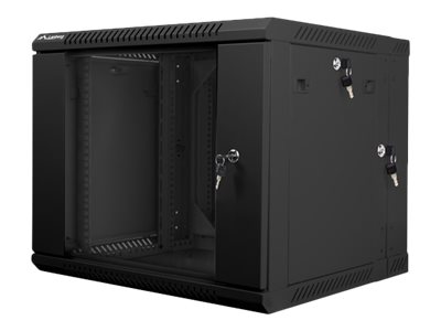 Lanberg - Rack cabinet 19" double-section wall-mount 9U/600x600 (flat pack) - WF02-6609-10B - Black