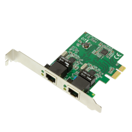 Logilink PC0075, 2-port Gigabit PCI Express network card - Logilink - 2 x Gigabit Lan (RJ 45) - PCIe