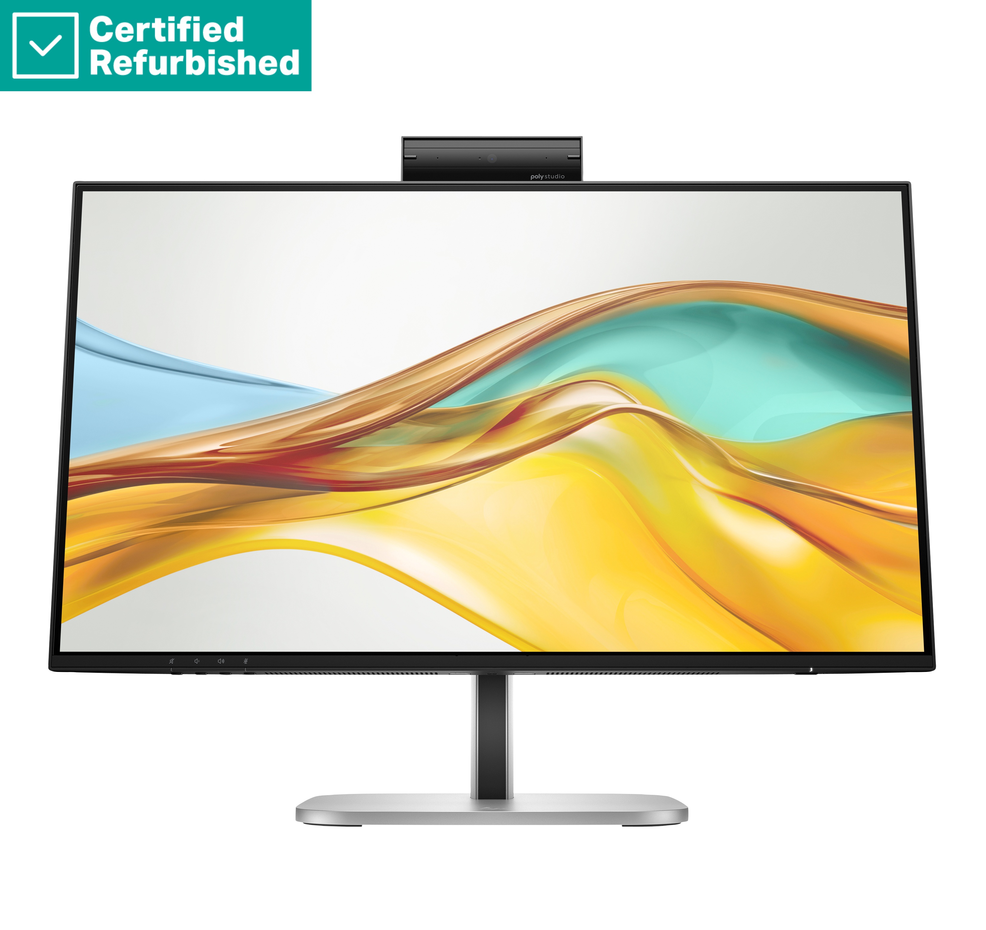 RENEW SILVER HP 524pm Series 5 Pro FHD Conferencing Monitor - 23.8" 1920x1080 FHD 350-nit 100Hz AG, IPS, USB-C(100W/15W)/HDMI/DP Daisy-Chain, 3x USB-A, speakers, webcam, RJ-45 LAN, height adjust/tilt/swivel/pivot, 1 years (replaces E24m)