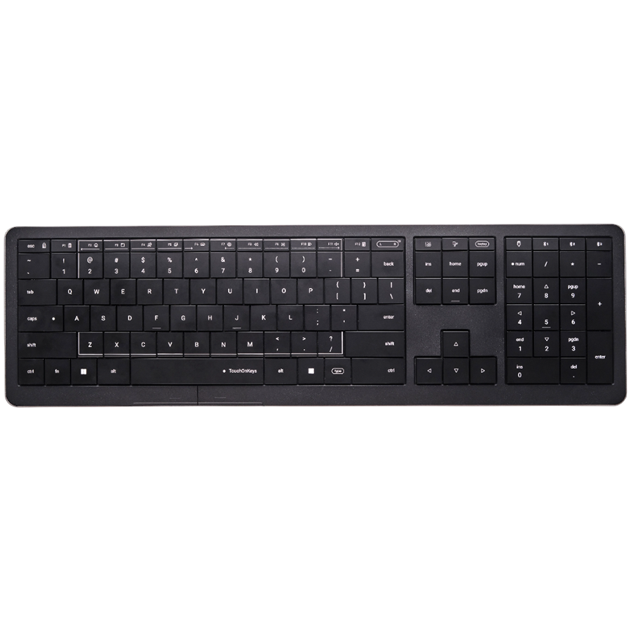CLEVETURA CLVX 1 Touch-On-Keys AI Wireless Keyboard, ANSI US Windows Layout, Scissor Switches, Aluminum Chassis, Interactive RGB, Windows/Linux/MacOS support
