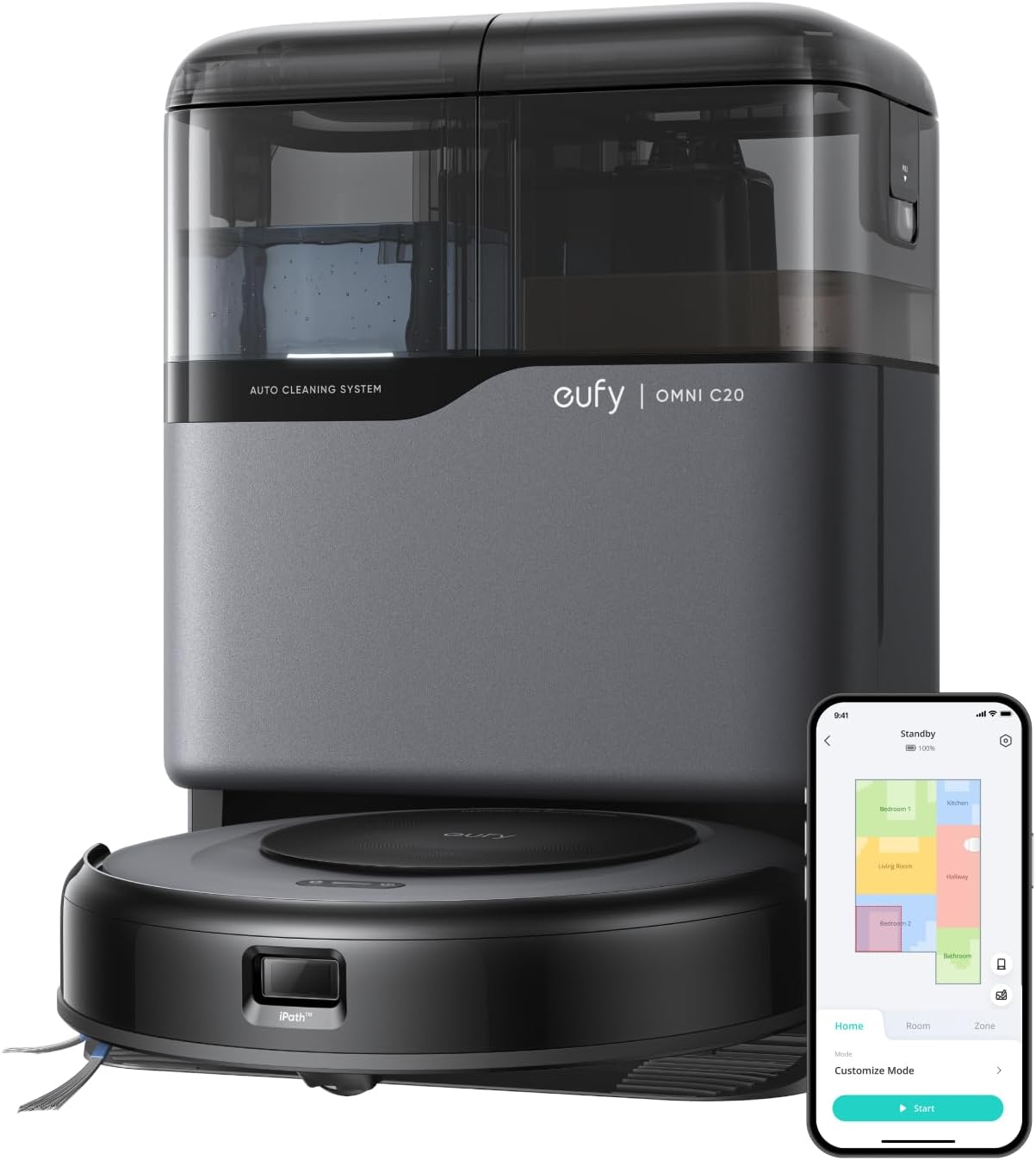 Anker Eufy - Robot Vacuum Cleaner with All-in-One Station - Omni C20 - Wet&Dry - 7000 Pa - Gray