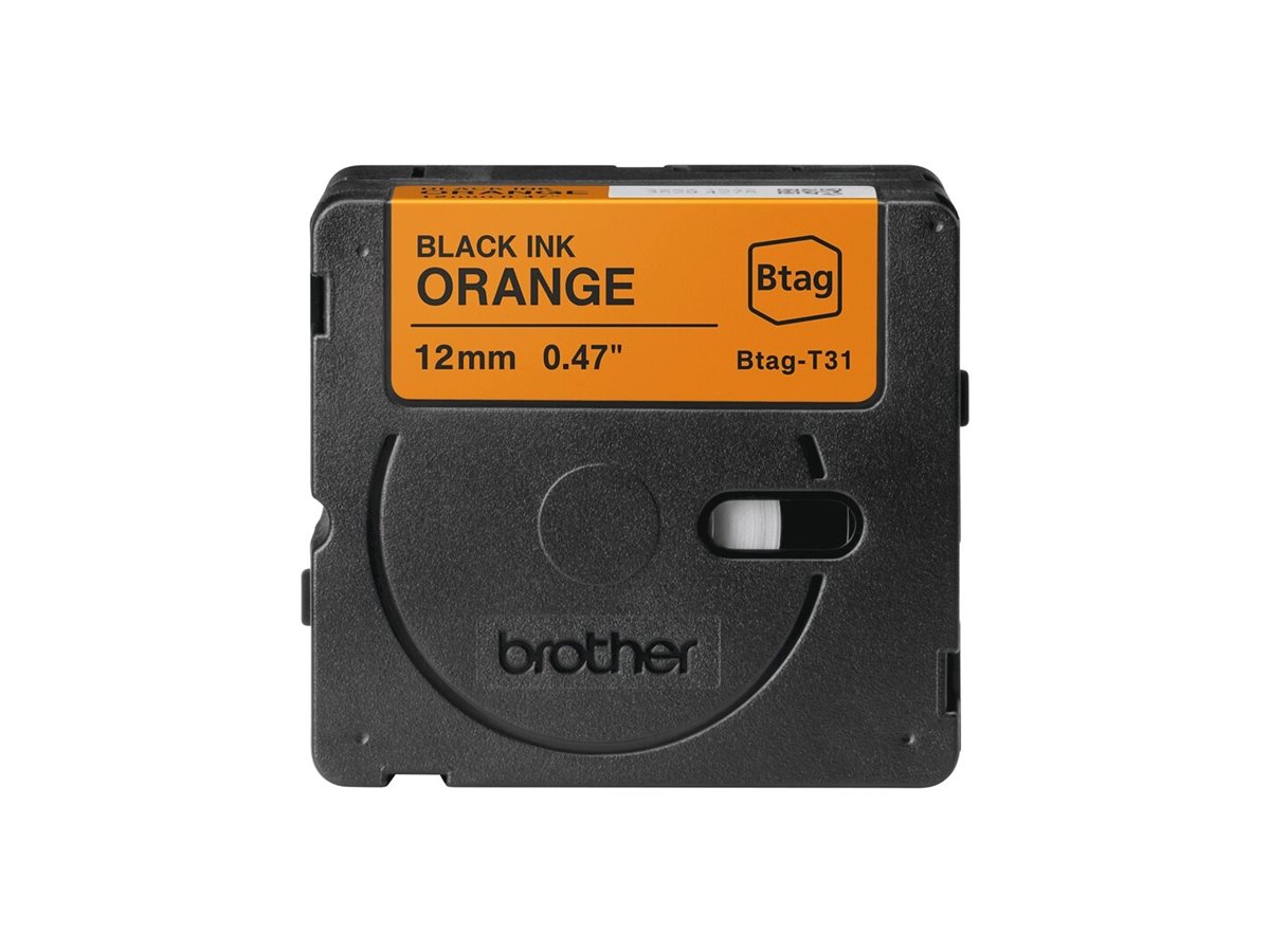 Brother BTAG-T31 - Black on Orange - Btag