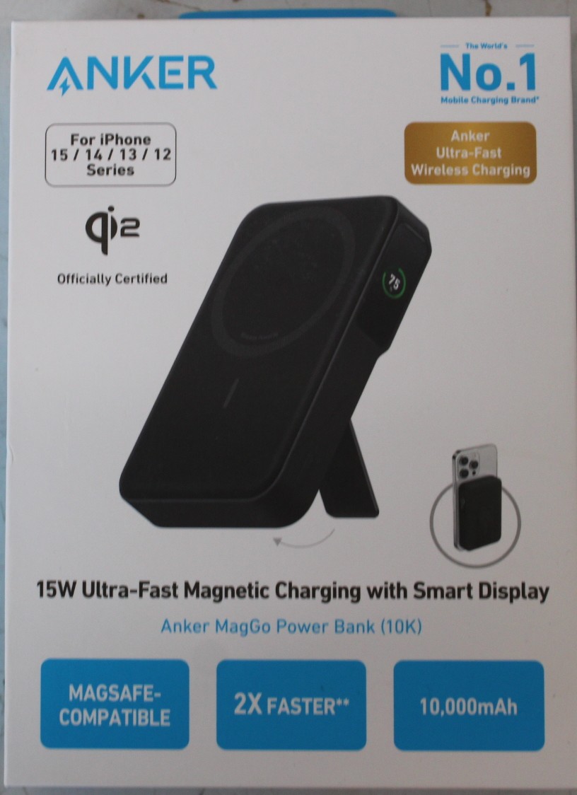 SALE OUT. - Anker 633 Magnetic Wireless Power Bank with 27W USB C port - A1654G11 - 10000 mAh - Black - DEMO