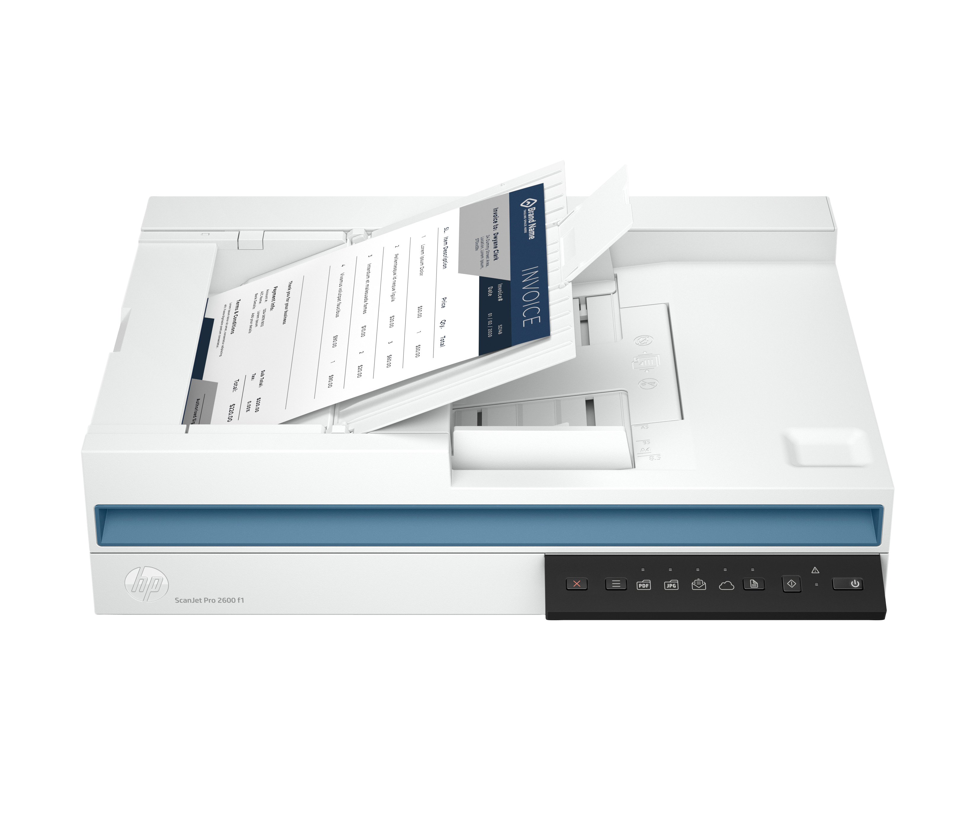 HP ScanJet Pro 2600 f1 Scanner - A4 Color 300dpi, Flatbed Scanning, Automatic Document Feeder, Auto-Duplex, OCR/Scan to Text, 25ppm, 1500 pages per day
