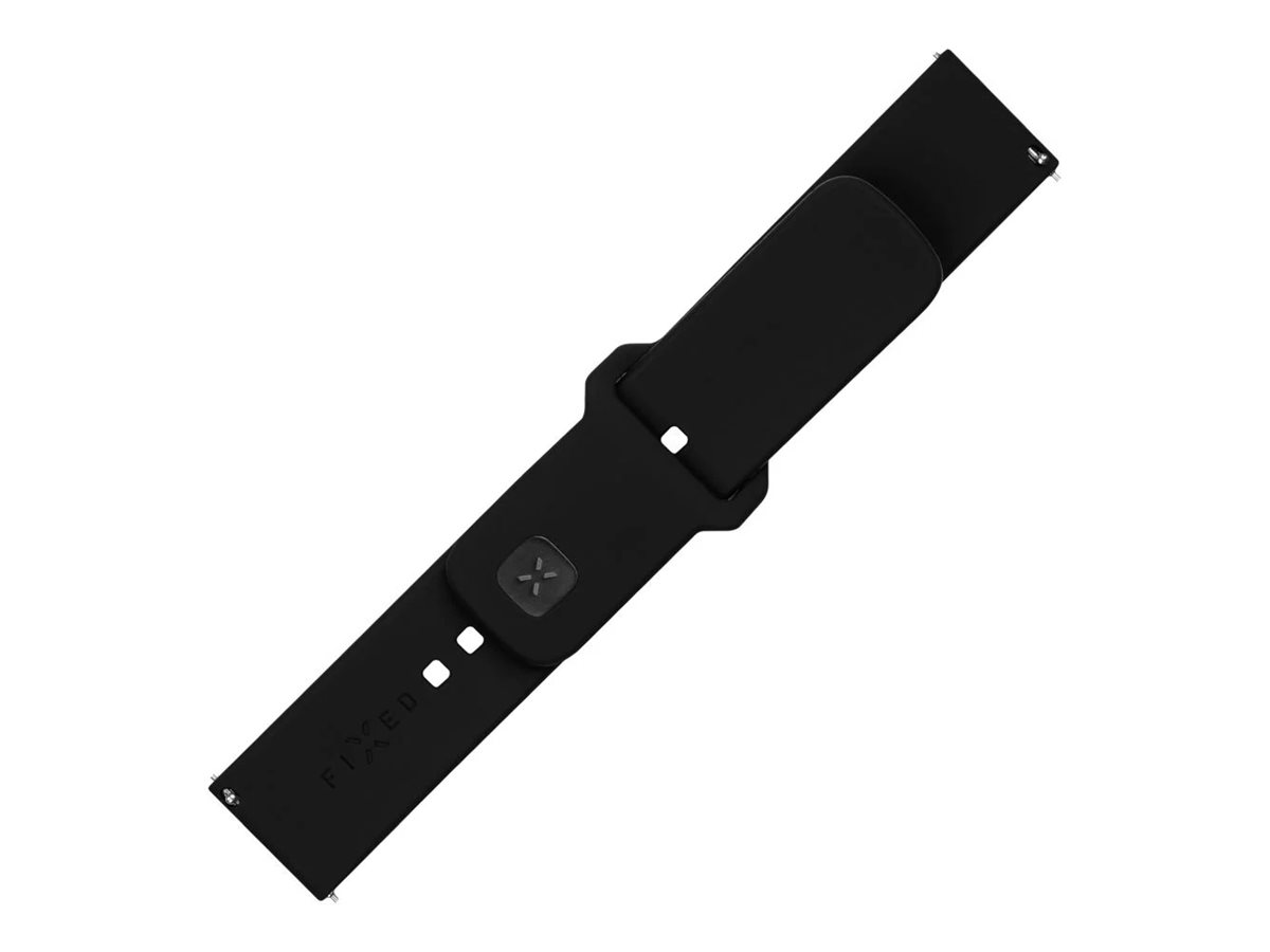 Fixed - Sporty Strap Set with Quick Release 22mm for smartwatch - 160-235 mm - Silicone - Black