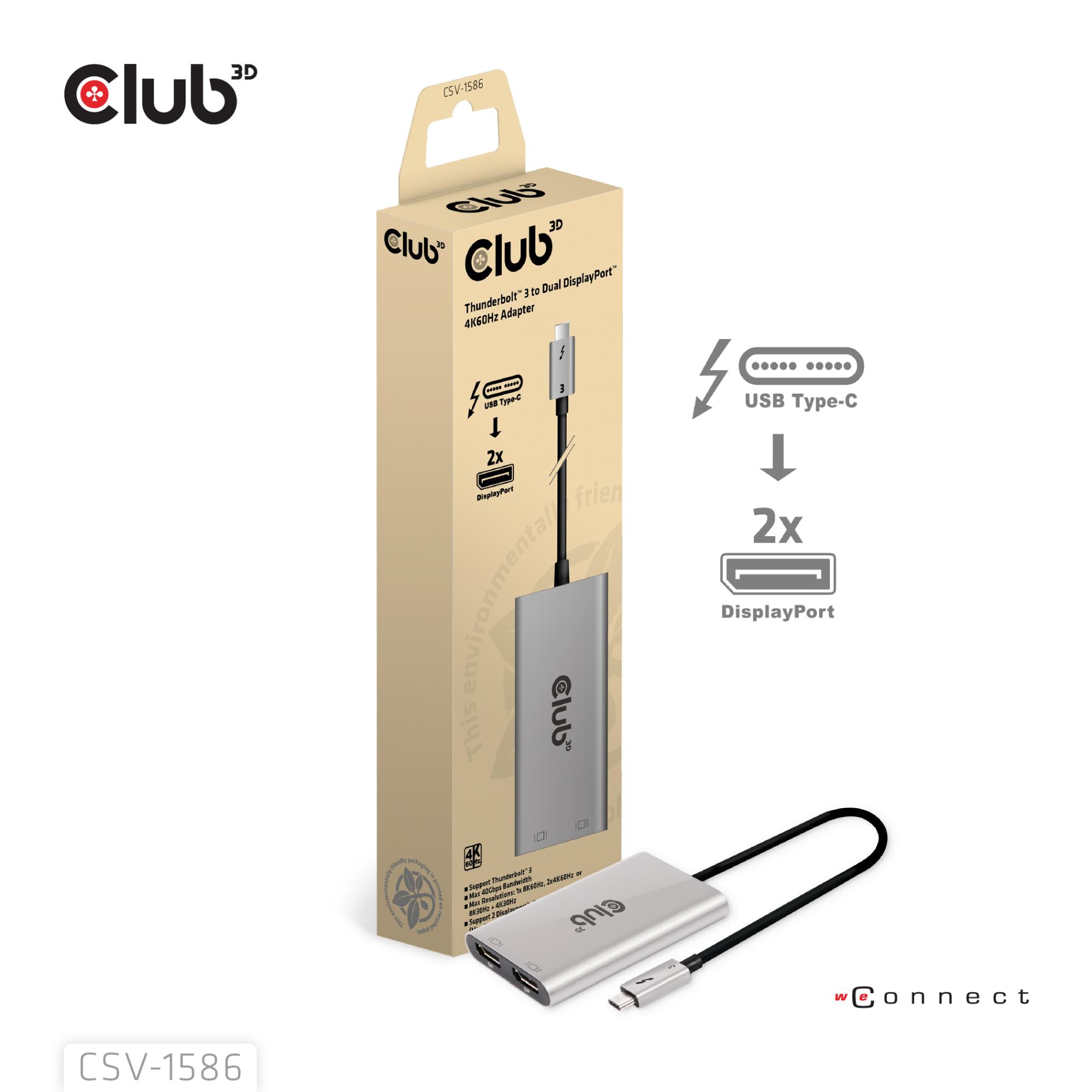 I/O ADAPTER THUNDERBOLT TO DP/CSV-1586 CLUB3D