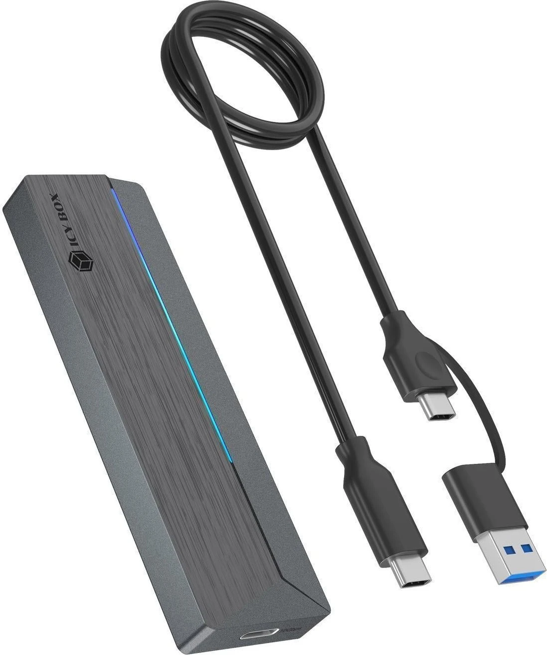 Raidsonic Icy Box M.2 SATA/NVMe SSD Enclosure with USB 3.2 Gen 2 Type-C and RGB light - Warranty 24 month(s)