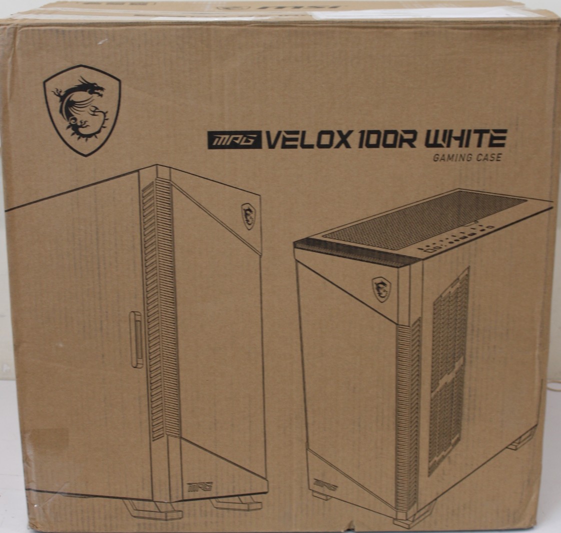 SALE OUT. MSI MPG VELOX 100R White PC Case, Mid-Tower, USB 3.2, Audio-out, Mic-in - MSI PC Case - MPG VELOX 100R WHITE - Mid-Tower - White - DAMAGED PACKAGING, DENTED CORNER (TOP)