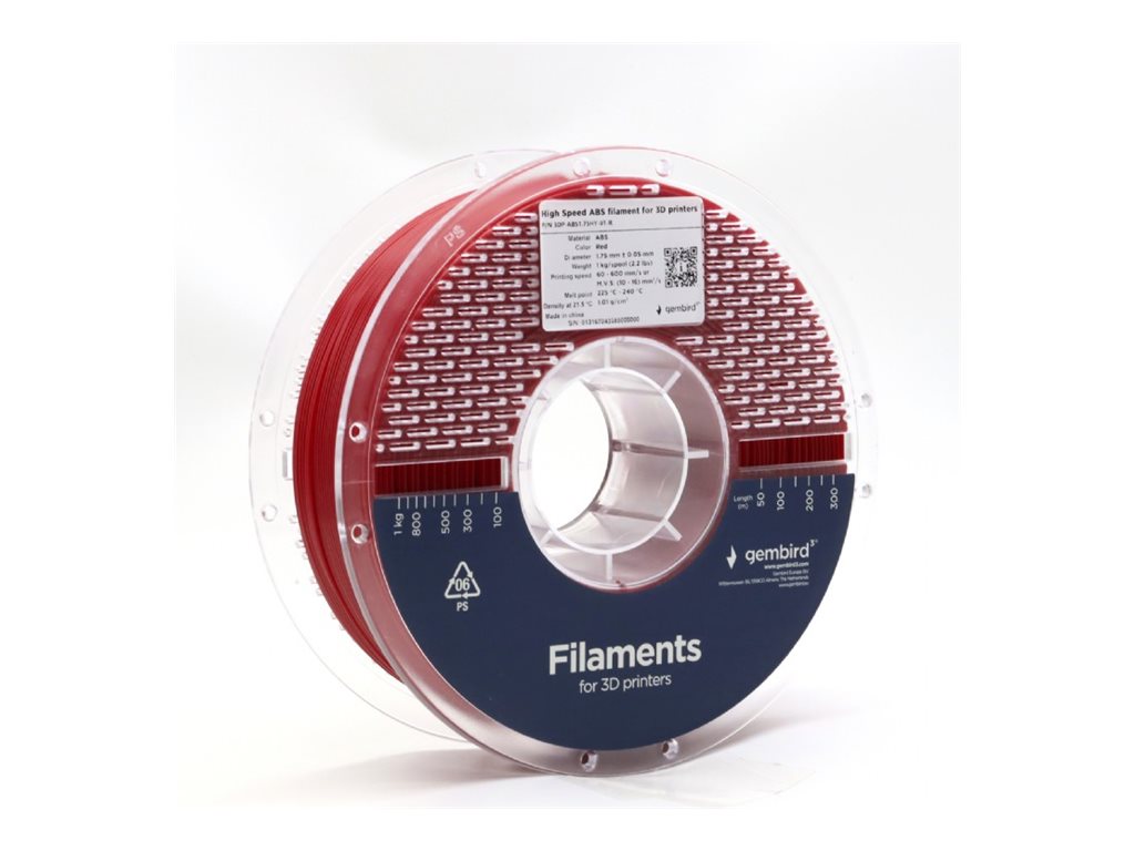 Flashforge High Speed ABS filament, 1.75 mm, 1 kg - 3DP-ABS1.75HY-01-R - ABS filament - Red
