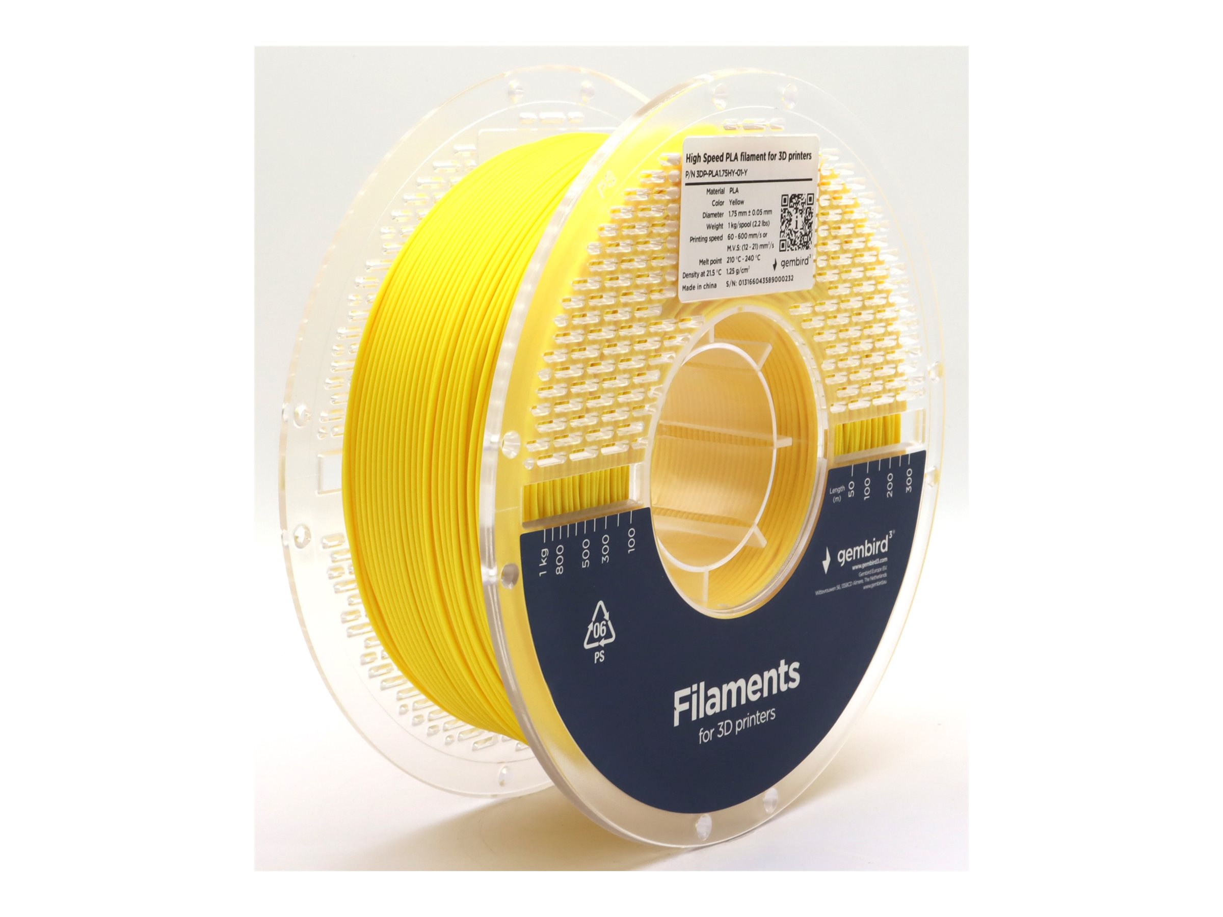 Flashforge High Speed PLA filament, 1.75 mm, 1 kg - 3DP-PLA1.75HY-01-Y - PLA filament - Yellow