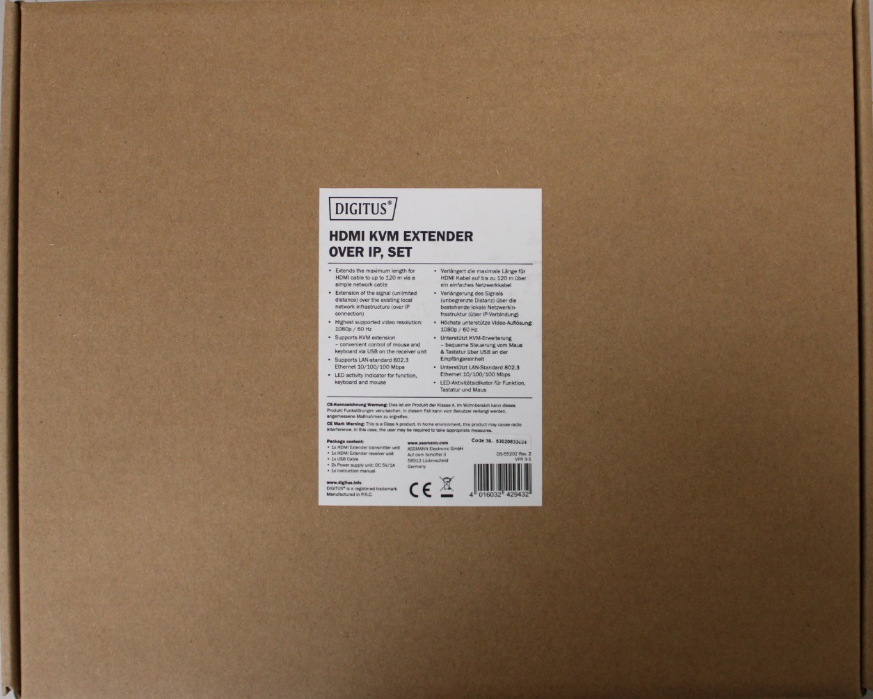 SALE OUT. DIGITUS HDMI KVM Extender over IP, Set, DEMO - SALE OUT. - Digitus - HDMI KVM Extender over IP, Set - DS-55202 - DEMO