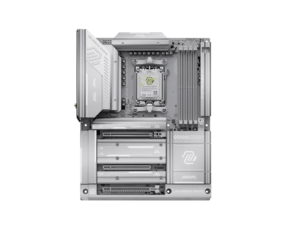 MAG X870E TOMAHAWK MAX WIFI PZ - MSI Processor family AMD - Processor socket AM5 - DDR5 SDRAM - Supported hard disk drive interfaces 4 x SATA-600 (RAID), 4 x M.2
