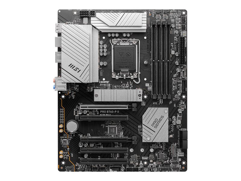MSI - PRO B760-P II - Processor family Intel - Processor socket LGA1700 - DDR5 - Number of SATA connectors 4