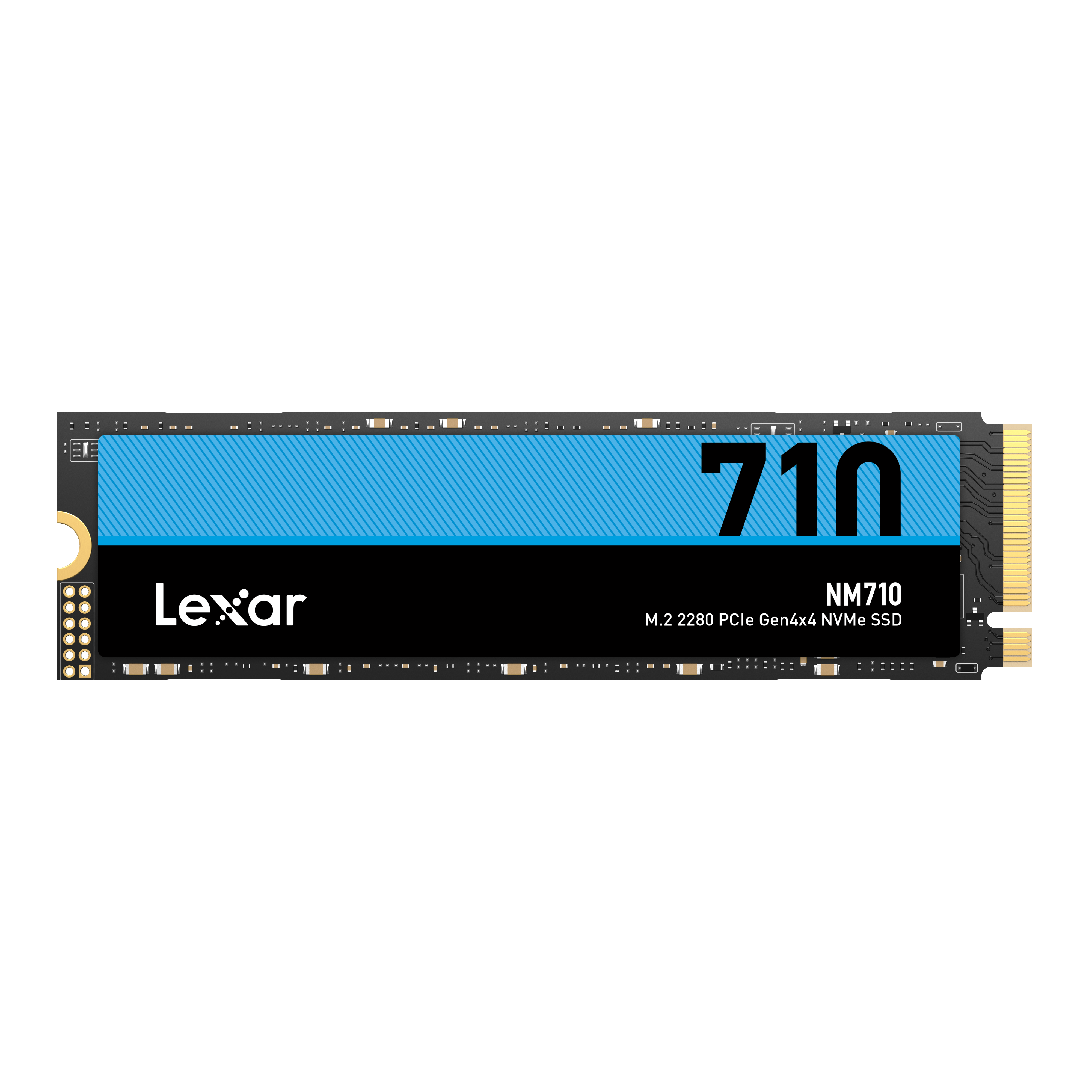 Lexar - M.2 NVMe SSD - NM710 - 500 GB - SSD form factor M.2 2280 - Solid-state drive interface PCIe Gen4x4 - Read speed 5000 MB/s - Write speed 2600 MB/s