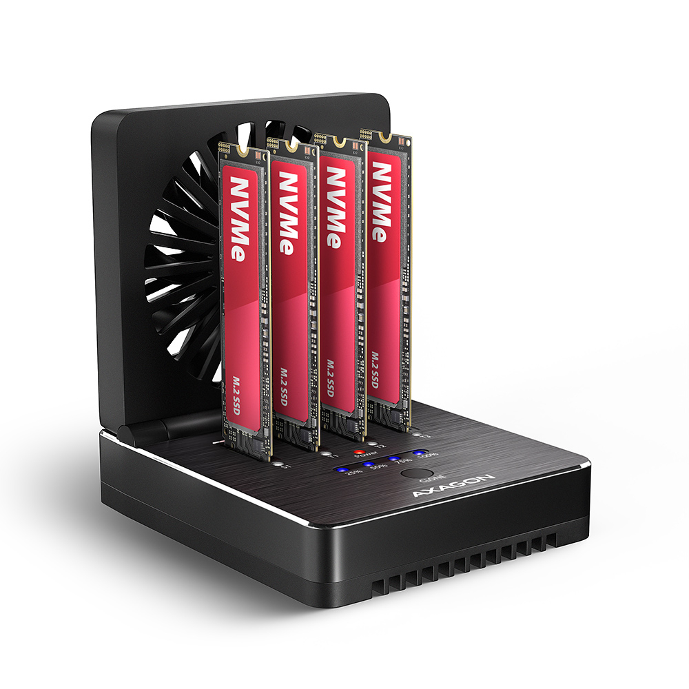AXAGON - ADSA-M2C44 USB4 docking station for 4x M.2 NVMe SSDs with disk cloning function without a PC