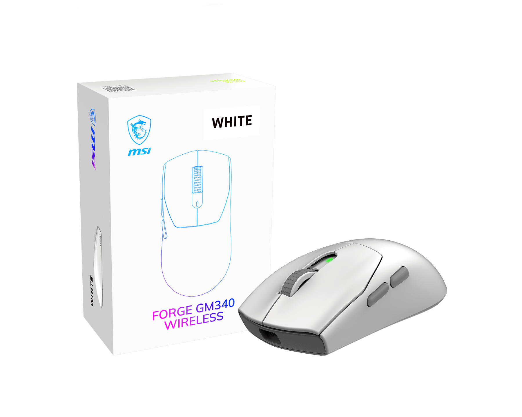 MSI Gaming Mouse - FORGE GM340 WIRELESS - Wireless - 2.4 GHz, Bluetooth, USB - White