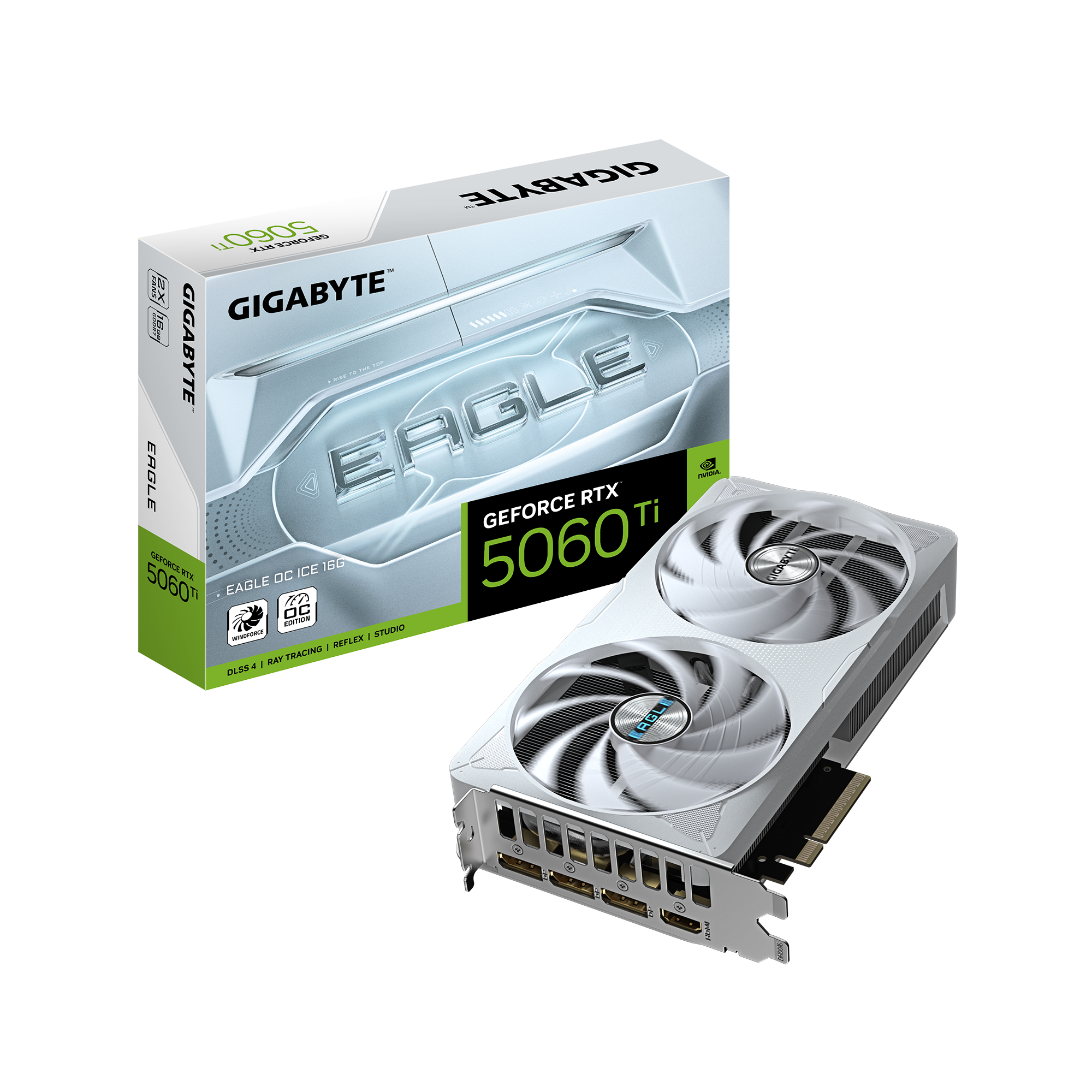 Gigabyte GeForce RTX 5060 Ti EAGLE OC ICE 16G - NVIDIA - 16 GB - GeForce RTX 5060 Ti - GDDR7 - HDMI ports quantity 1 - PCI-E 5.0