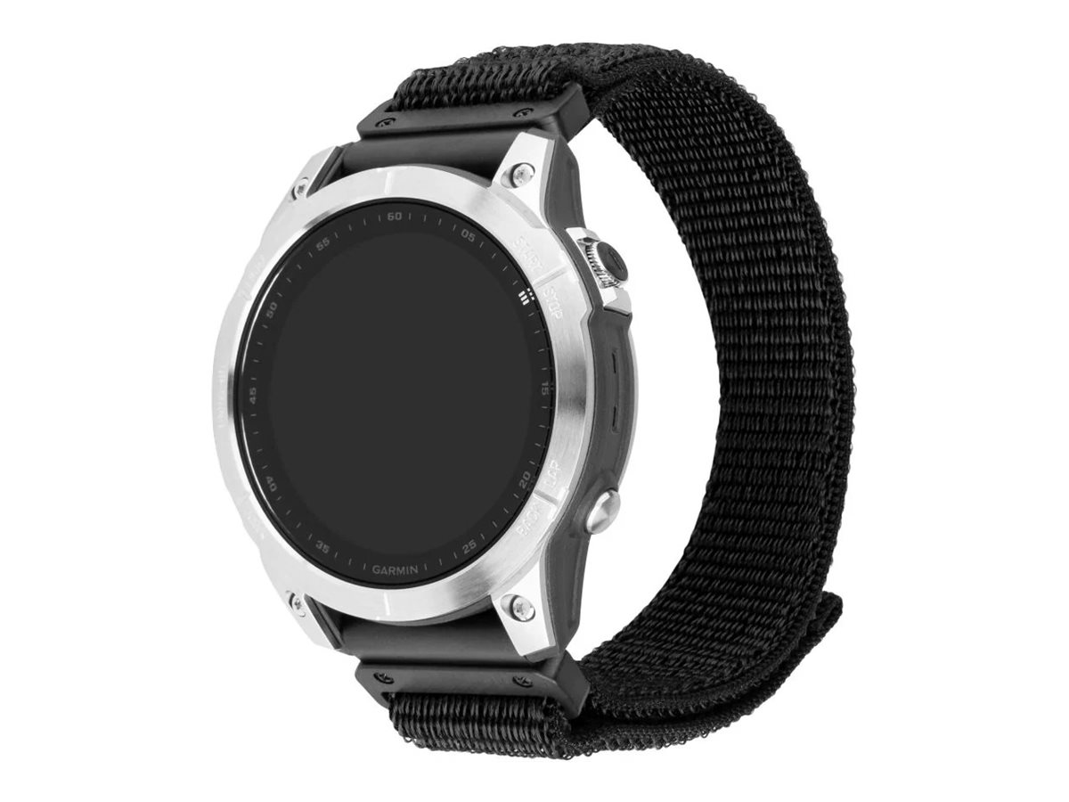 Fixed - Sporty Strap for Garmin QuickFit 22mm - 160-210 mm - Nylon - Black