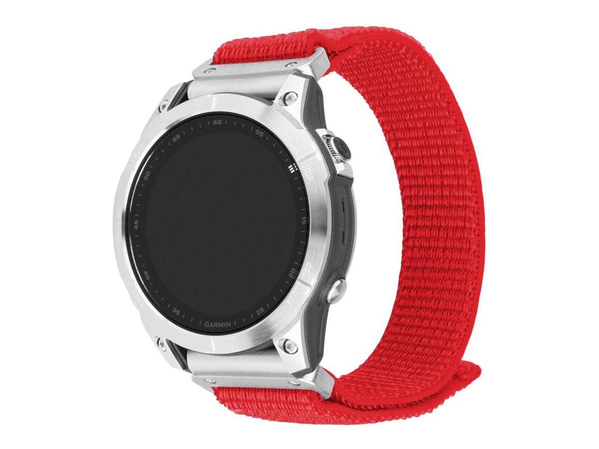 Fixed - Sporty Strap for Garmin QuickFit 22mm - 160-210 mm - Nylon - Red