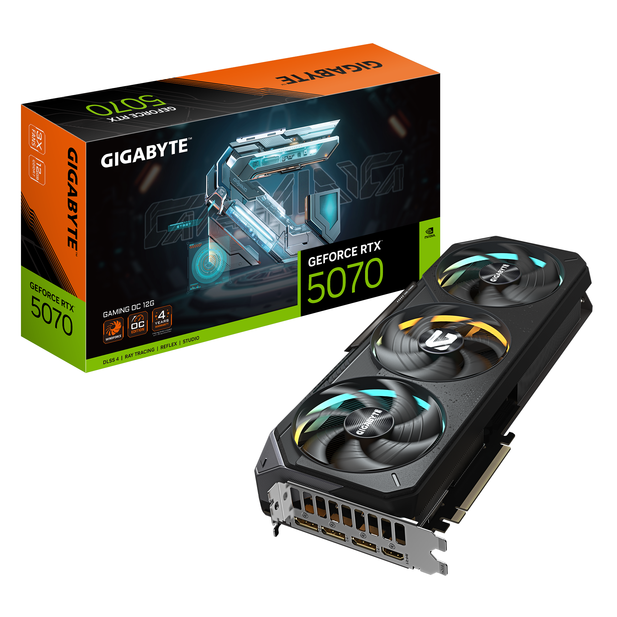 Gigabyte GeForce RTX 5070 GAMING OC 12G - NVIDIA - 12 GB - GeForce RTX 5070 - GDDR7 - HDMI ports quantity 1 - PCI-E 5.0