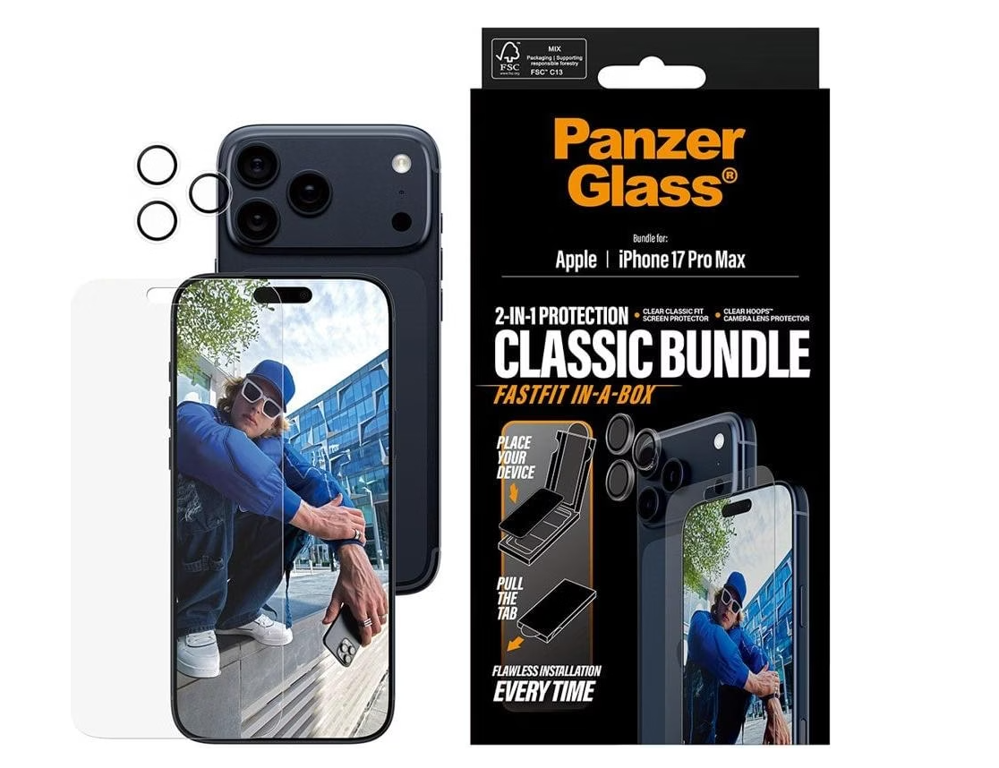 PanzerGlass 2-in-1 Classic Bundle - Screen Protector/Lens protector - Apple - iPhone 17 Pro Max - Transparent