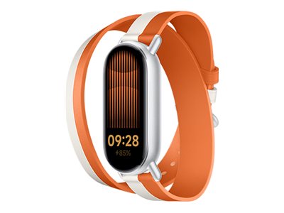 Xiaomi Dual-tone Leather Strap - 140–180mm - Calf Leather, PU (inside) - White and Orange