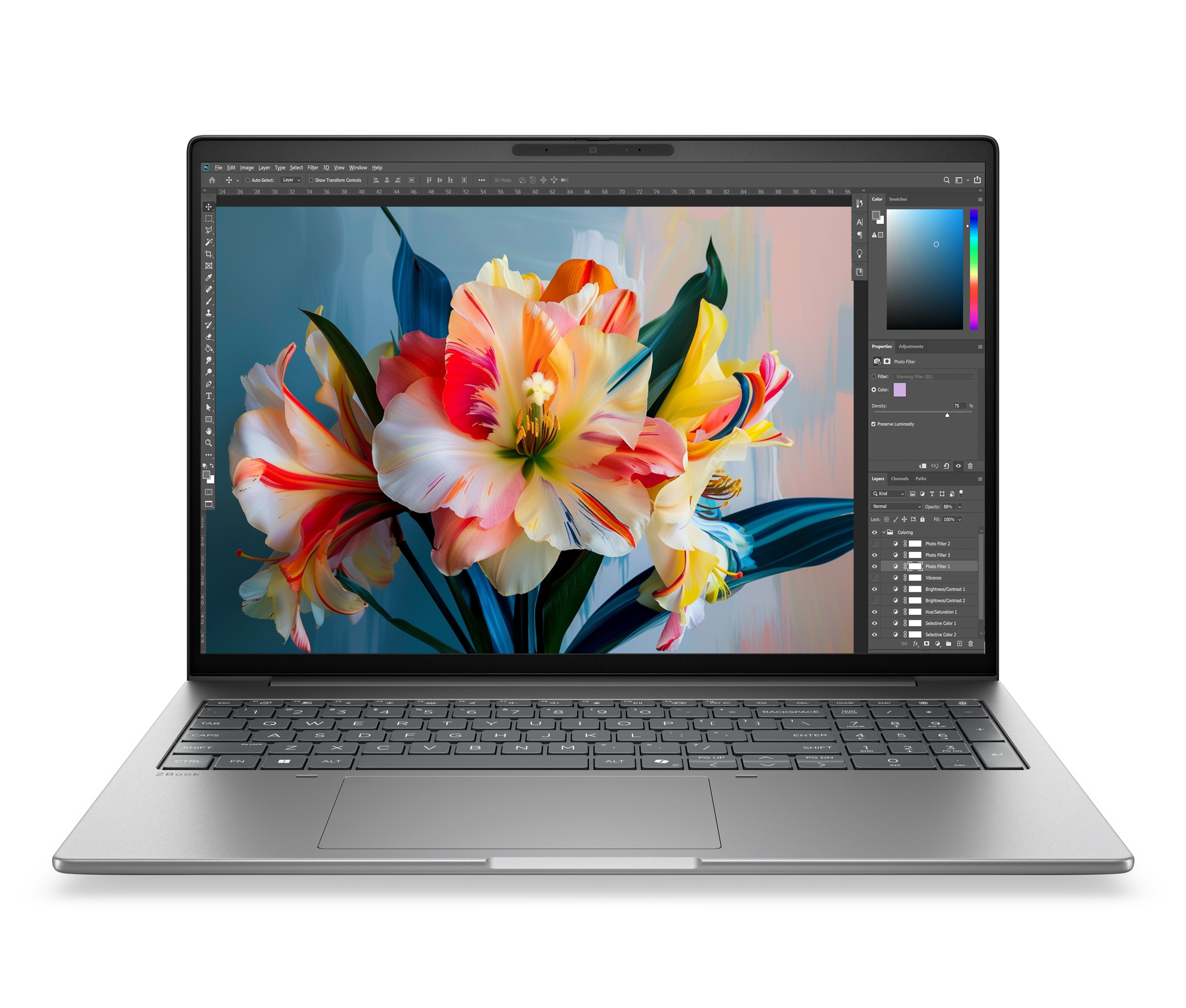 HP ZBook 8 G2i 16 - Ultra 7-356H, 32GB, 512GB SSD, 16 WUXGA 300-nit AG, RTX PRO 500 Blackwell 6GB, 5MP IR cam, WWAN-ready, Smartcard, FPR, US backlit keyboard, 77Wh, Meteor Silver, Win 11 Pro, 3 years